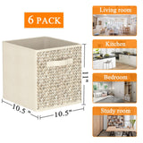 6 Pack Fabric Storage Cubes with Handle, Foldable 11 Inch Cube Storage Bins, Storage Baskets for Shelves, Storage Boxes for Organizing Closet Bins