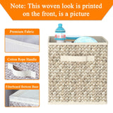 6 Pack Fabric Storage Cubes with Handle, Foldable 11 Inch Cube Storage Bins, Storage Baskets for Shelves, Storage Boxes for Organizing Closet Bins