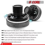 5 Core Compression Driver 1" Exit Screw-On Horn 200W PMPO Tweeter Driver Unit High Frequency 8 Ohms 1" Voice Coil 108dB Also-for Car Audio Speaker System 5C-D26