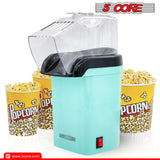 5 Core Hot Air Popcorn Popper Machine 1200W Electric Popcorn Kernel Corn Maker Bpa Free, 95% Popping Rate, 2 Minutes Fast, No Oil-Healthy Snack for Kids Adults, Home, Party, Gift POP