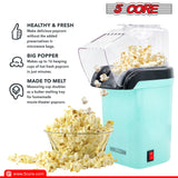 5 Core Hot Air Popcorn Popper Machine 1200W Electric Popcorn Kernel Corn Maker Bpa Free, 95% Popping Rate, 2 Minutes Fast, No Oil-Healthy Snack for Kids Adults, Home, Party, Gift POP