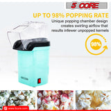 5 Core Hot Air Popcorn Popper Machine 1200W Electric Popcorn Kernel Corn Maker Bpa Free, 95% Popping Rate, 2 Minutes Fast, No Oil-Healthy Snack for Kids Adults, Home, Party, Gift POP