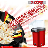 5 Core Hot Air Popcorn Popper Machine 1200W Electric Popcorn Kernel Corn Maker Bpa Free, 95% Popping Rate, 2 Minutes Fast, No Oil-Healthy Snack for Kids Adults, Home, Party, Gift POP