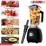 5 Core 2L Professional Countertop Blender For Kitchen 68 Oz 2000W High Speed BPA Free 6 Titanium Blade Smoothie Blender Electric For Soup Shake Juice Multi-Speed Manual JB 2000 M