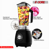 5 Core 2L Professional Countertop Blender For Kitchen 68 Oz 2000W High Speed BPA Free 6 Titanium Blade Smoothie Blender Electric For Soup Shake Juice Multi-Speed Manual JB 2000 M