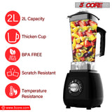 5 Core 2L Professional Countertop Blender For Kitchen 68 Oz 2000W High Speed BPA Free 6 Titanium Blade Smoothie Blender Electric For Soup Shake Juice Multi-Speed Manual JB 2000 M