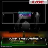 5 CORE Large RGB Gaming Mouse Pad Non-Slip Rubber Base, Waterproof 11.8 x 9.8 Inch LED Desk Mouse Mat Glowing 12 Modes Durable Stitched Edges, Great for Office and Gaming MP 300 RGB