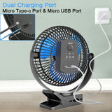 10000mAh Rechargeable Portable Fan, 8-Inch Battery Operated Clip on Fan,