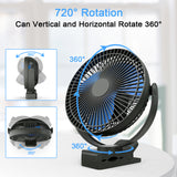 10000mAh Rechargeable Portable Fan, 8-Inch Battery Operated Clip on Fan,