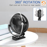 10000mAh Rechargeable Portable Fan, 8-Inch Battery Operated Clip on Fan,