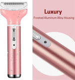 Electric Razor for Women, 4-in-1 Women's Body Hair Removal, Pubic Shaver Bikini Trimmer for Eyebrow Face Body Underarm, Portable Ladies Shaver, Women's Trimmer USB Rechargeable IPX7 Waterproof | Pink