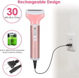 Electric Razor for Women, 4-in-1 Women's Body Hair Removal, Pubic Shaver Bikini Trimmer for Eyebrow Face Body Underarm, Portable Ladies Shaver, Women's Trimmer USB Rechargeable IPX7 Waterproof | Pink