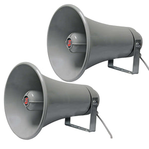 5 CORE Paging PA Horn Weatherproof 9 Inch Indoor Outdoor 20 Watt RMS 200W PMPO 8 Ohm Loud Speaker Alarm Siren Grey - UHC 150