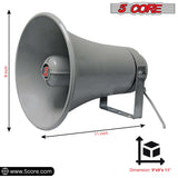 5 CORE Paging PA Horn Weatherproof 9 Inch Indoor Outdoor 20 Watt RMS 200W PMPO 8 Ohm Loud Speaker Alarm Siren Grey - UHC 150