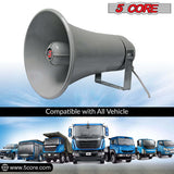 5 CORE Paging PA Horn Weatherproof 9 Inch Indoor Outdoor 20 Watt RMS 200W PMPO 8 Ohm Loud Speaker Alarm Siren Grey - UHC 150