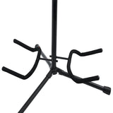 5 CORE Guitar Stand Black | Durable Double Guitar Stand with Neck Holder| Universal Floor Stand for Acoustic Electric Guitars, Bass, Banjos| Metal Folding Tripod Stand Holds 2 Guitars- GSH 2N1