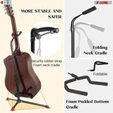 5 Core Guitar Stand Premium Metal Heavy Duty for Acoustic Classic Electric Guitar Detachable Musical Instrument Stand Single Holds 1 Guitar - GSH HD