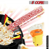 5 Core Hot Air Popcorn Popper Machine 1200W Electric Popcorn Kernel Corn Maker Bpa Free, 95% Popping Rate, 2 Minutes Fast, No Oil-Healthy Snack for Kids Adults, Home, Party, Gift POP