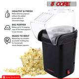 5 Core Hot Air Popcorn Popper Machine 1200W Electric Popcorn Kernel Corn Maker Bpa Free, 95% Popping Rate, 2 Minutes Fast, No Oil-Healthy Snack for Kids Adults, Home, Party, Gift POP