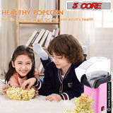 5 Core Hot Air Popcorn Popper Machine 1200W Electric Popcorn Kernel Corn Maker Bpa Free, 95% Popping Rate, 2 Minutes Fast, No Oil-Healthy Snack for Kids Adults, Home, Party, Gift POP