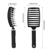 Curved Vented Boar Bristle Styling Hair Brush; For Any Hair Type Men Or Women