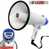 5 Core Megaphone Speaker Portable • 20W Bullhorn w Siren • Adjustable Volume Bull Horn • 300 Meter Range • Battery Operated Handheld Mega Phone for Coaches Safety Drill- 20R-USB WoB