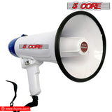 5 Core Megaphone Speaker Portable • 20W Bullhorn w Siren • Adjustable Volume Bull Horn • 300 Meter Range • Battery Operated Handheld Mega Phone for Coaches Safety Drill- 20R-USB WoB