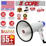 5 Core Megaphone Speaker Portable • 20W Bullhorn w Siren • Adjustable Volume Bull Horn • 300 Meter Range • Battery Operated Handheld Mega Phone for Coaches Safety Drill- 20R-USB WoB