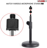 2 Pieces Mic Stand Adapter 5/8" Male to 3/8" Female Screw Adapter for Microphone Stand Clips Mic Stand Holder Adapter, Silver 5 Core MS ADP P BLK 2PCS