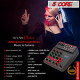 5 Core 4 Channel Compact Studio Mixer with Built-In Effects & USB Interface Bluetooth- Digital Mixer for Home Studio Recording, Podcast DJs and more MX 4CH