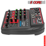 5 Core 4 Channel Compact Studio Mixer with Built-In Effects & USB Interface Bluetooth- Digital Mixer for Home Studio Recording, Podcast DJs and more MX 4CH