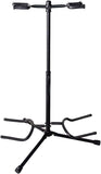 5 CORE Guitar Stand Black | Durable Double Guitar Stand with Neck Holder| Universal Floor Stand for Acoustic Electric Guitars, Bass, Banjos| Metal Folding Tripod Stand Holds 2 Guitars- GSH 2N1