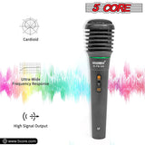 5 Core Microphone Premium Handheld Wired Unidirectional Vocal Dynamic Cardioid Mic with Detachable 10ft XLR Cable, Clip, Mesh Grille & ON/Off Switch Suited for Speakers, Mixers, Karaoke Singing- 308P