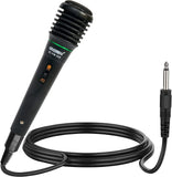 5 Core Microphone Premium Handheld Wired Unidirectional Vocal Dynamic Cardioid Mic with Detachable 10ft XLR Cable, Clip, Mesh Grille & ON/Off Switch Suited for Speakers, Mixers, Karaoke Singing- 308P