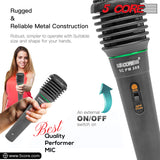 5 Core Microphone Premium Handheld Wired Unidirectional Vocal Dynamic Cardioid Mic with Detachable 10ft XLR Cable, Clip, Mesh Grille & ON/Off Switch Suited for Speakers, Mixers, Karaoke Singing- 308P