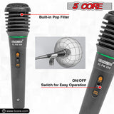 5 Core Microphone Premium Handheld Wired Unidirectional Vocal Dynamic Cardioid Mic with Detachable 10ft XLR Cable, Clip, Mesh Grille & ON/Off Switch Suited for Speakers, Mixers, Karaoke Singing- 308P