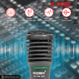 5 Core Microphone Premium Handheld Wired Unidirectional Vocal Dynamic Cardioid Mic with Detachable 10ft XLR Cable, Clip, Mesh Grille & ON/Off Switch Suited for Speakers, Mixers, Karaoke Singing- 308P