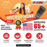 5 Core Microphone Premium Handheld Wired Unidirectional Vocal Dynamic Cardioid Mic with Detachable 10ft XLR Cable, Clip, Mesh Grille & ON/Off Switch Suited for Speakers, Mixers, Karaoke Singing- 308P