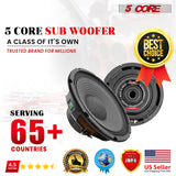 5 Core 10 Inch Subwoofer 85W RMS Full Range Pro Audio Speaker 4 Ohm Car Subwoofers,