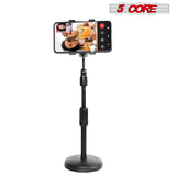 5 Core Phone Holder Stand for Desk Cellphone Stands for Mobile Round Base Boom Video Call Conference Portable ZM 18