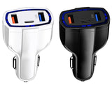 3 Port Fast Charge 3.0 Car Charger