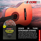 5 Core Guitar strings Steel Acoustic 6 Strings for guitar & bass accessories Light Gauge 0.010-0.048 Plain Steel with Shield Package Corrosion Free Superior Performance GS AC