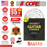 5 Core Guitar strings Steel Acoustic 6 Strings for guitar & bass accessories Light Gauge 0.010-0.048 Plain Steel with Shield Package Corrosion Free Superior Performance GS AC