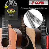 5 Core Guitar strings Steel Acoustic 6 Strings for guitar & bass accessories Light Gauge 0.010-0.048 Plain Steel with Shield Package Corrosion Free Superior Performance GS AC