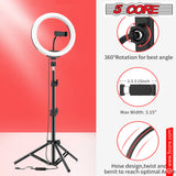 8" / 10" LED TIK Tok Ring Light with Tripod Stand Phone Holder Ringlight Stand for Makeup Tiktok Live Zoom Halo Light 5 Core RL8/ RL10