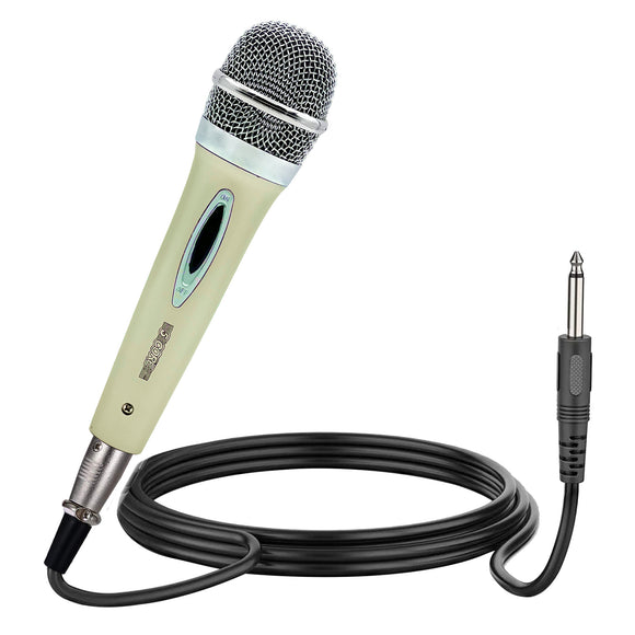 5 Core Microphone Wired Dynamic Vocal Handheld Mic Cardioid Unidirectional Microfono w On and Off Karaoke Switch Includes XLR Audio Cable for Singing, Public Speaking, & Parties PM 286 WH