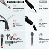 5 Core Premium Vocal Dynamic Cardioid Handheld Microphone Neodymium Magnet Unidirectional Mic; 16ft Detachable XLR Deluxe Cable to ? Audio Jack; Mic Clip; On/Off Switch for Karaoke Singing ND-58