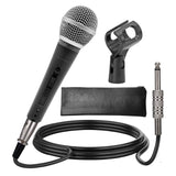 5 Core Premium Vocal Dynamic Cardioid Handheld Microphone Neodymium Magnet Unidirectional Mic; 16ft Detachable XLR Deluxe Cable to ? Audio Jack; Mic Clip; On/Off Switch for Karaoke Singing ND-58