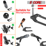 5 Core Microphone Arm Stand, Upgraded Adjustable Suspension Boom Scissor Arm Mic Stand 32 inch with Pop Filter, 3/8" to 5/8" Adapter, Mic Clip Shock Mount, Cable Ties for All Microphones - ARM SET 16