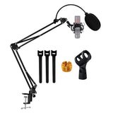 5 Core Microphone Arm Stand, Upgraded Adjustable Suspension Boom Scissor Arm Mic Stand 32 inch with Pop Filter, 3/8" to 5/8" Adapter, Mic Clip Shock Mount, Cable Ties for All Microphones - ARM SET 16